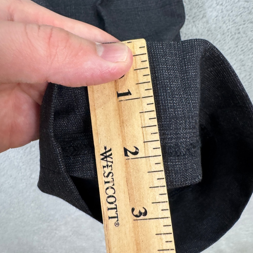 Banana Republic Mens 34x32 Suit Pants Charcoal Gray Plaid Flat Front Wool EUC - Picture 11 of 12